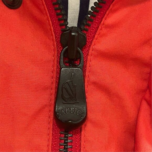 Vintage Nautica Women's Hooded Striped Jacket Red Size M Spring - Picture 16 of 16
